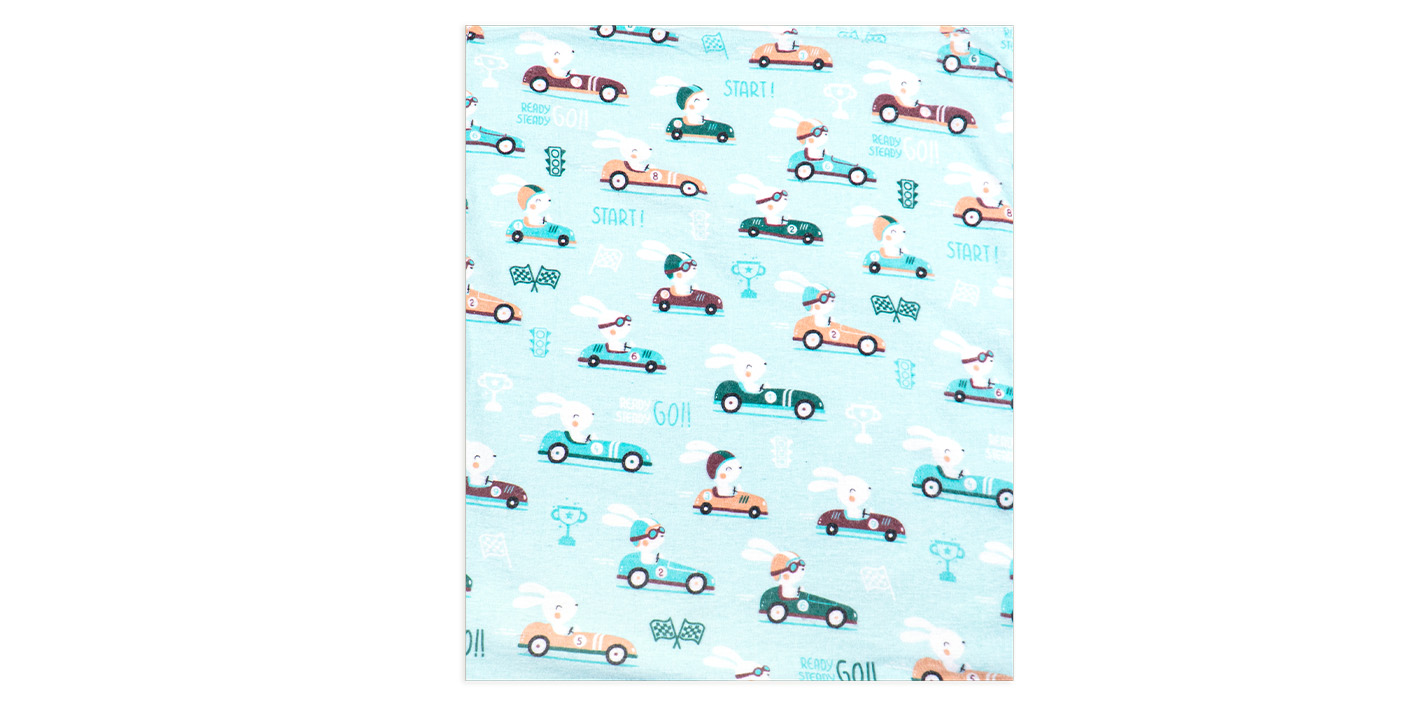 Pielucha flanelowa z ceratką królik mięta